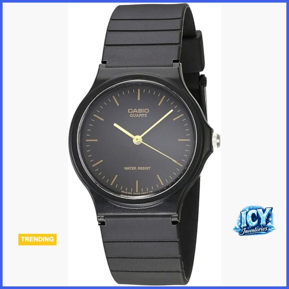 Quartz Analog Watch with Resin Case and Band Water Resistant